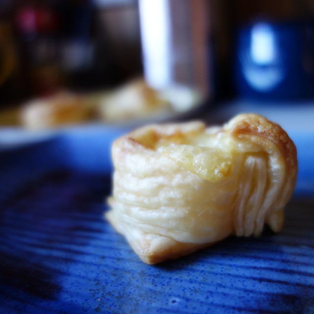 18: Tiny tree-dimensional teacup sculpture made from puff pastry