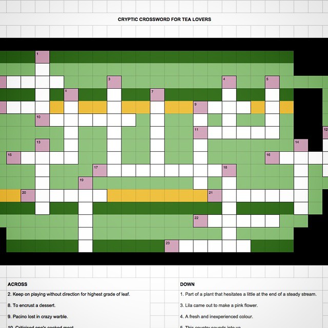 82: A crossword grid in the shape of a teacup