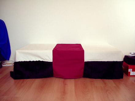 displayed on table
