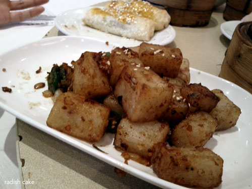 fried radish cake on a plate