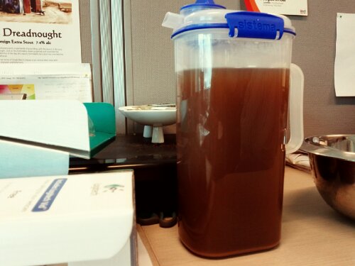 A 2L plastic Sistema jug of ginger beer