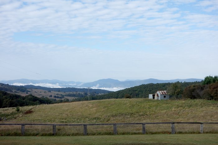 clouds of fog over land