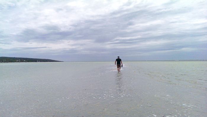 walking on water or sandbar?