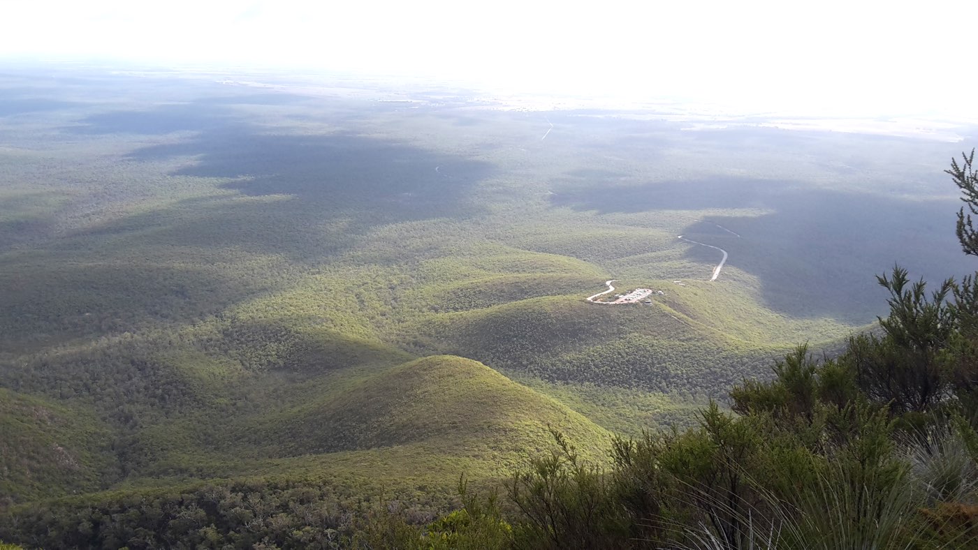 view of the carpark from halfway up