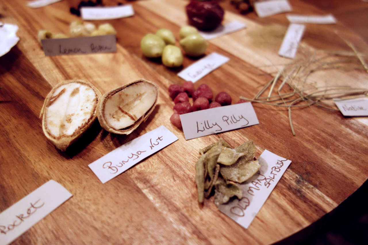 Bunya nut and Lilly Pilly on a wooden tray